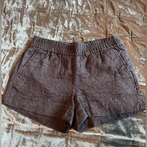 J. Crew Factory High Waist Textured Shorts in Black